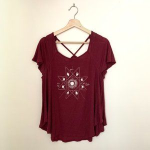 American Eagle Short Sleeve Moon phase Top